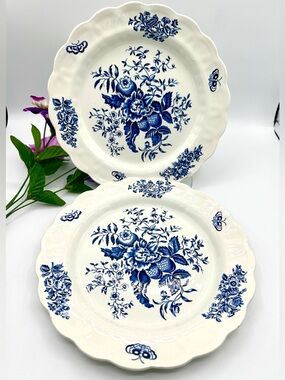 2 Booths “Peony” Dinner Plates. Vintage 1950s. Made in England.
